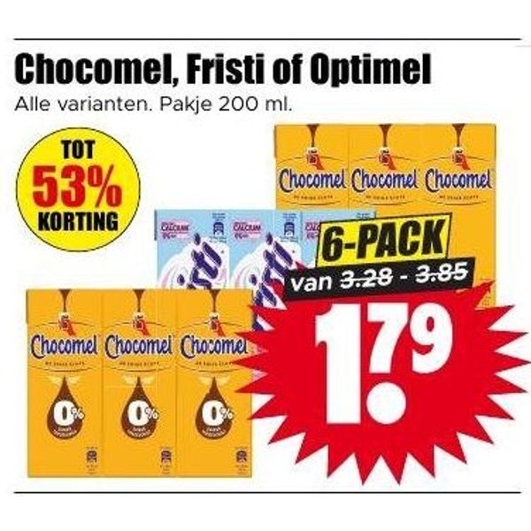 Chocomel, Fristi of Optimel