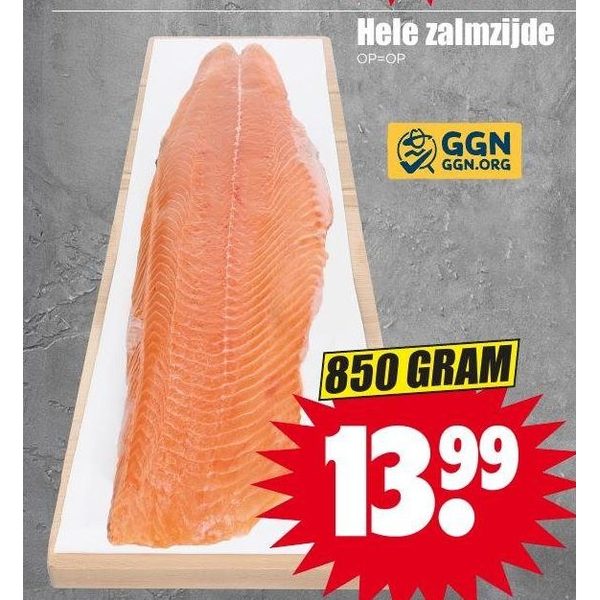 Hele zalmzijde