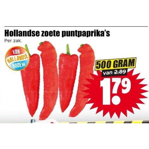Hollandse zoete puntpaprika's
