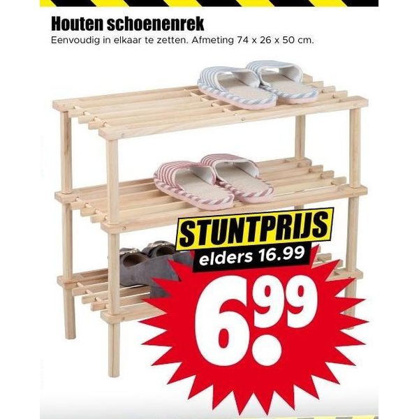Houten schoenenrek