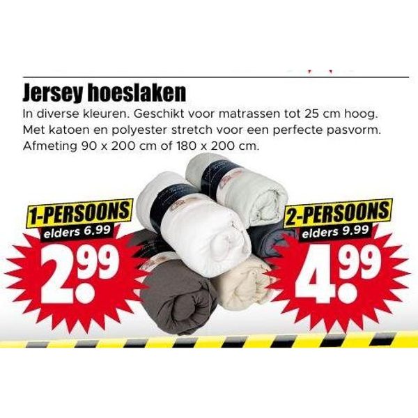 Jersey hoeslaken 1-persoons