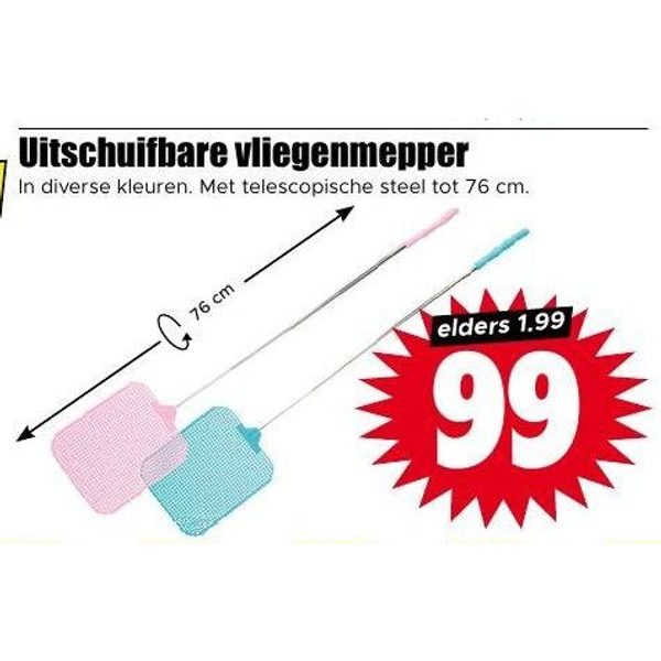 Uitschuifbare vliegenmepper