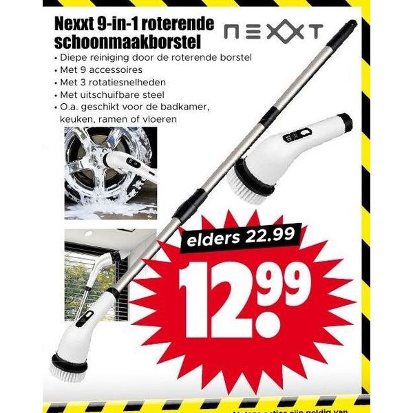 Nexxt 9-in-1 roterende schoonmaakborstel