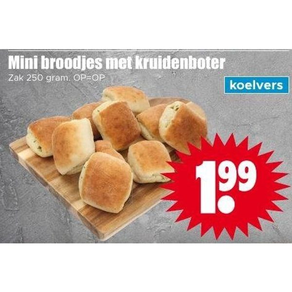 Mini broodjes met kruidenboter