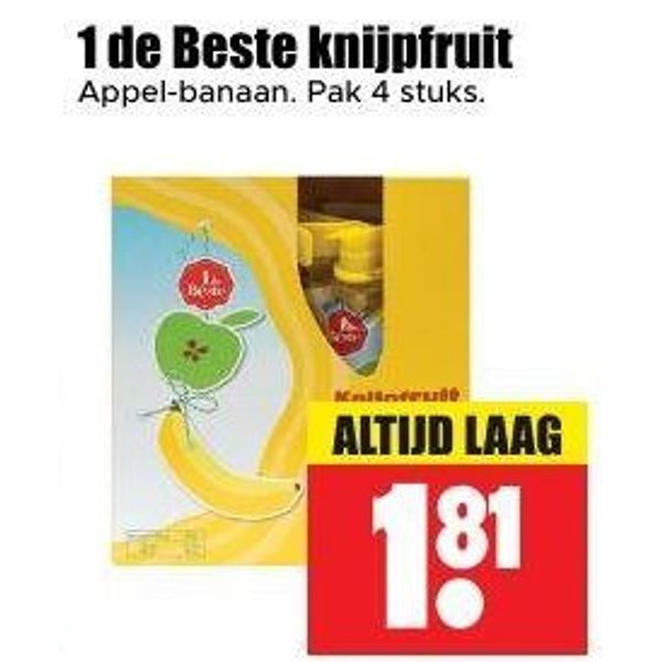 Knijpfruit appel-banaan