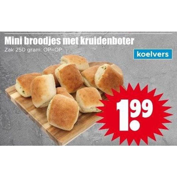 Mini broodjes met kruidenboter