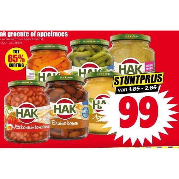 Hak groente of appelmoes