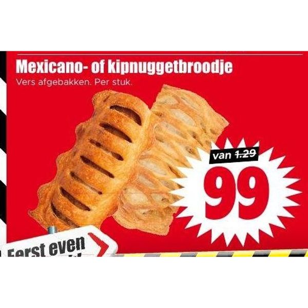 Mexicano- of kipnuggetbroodje