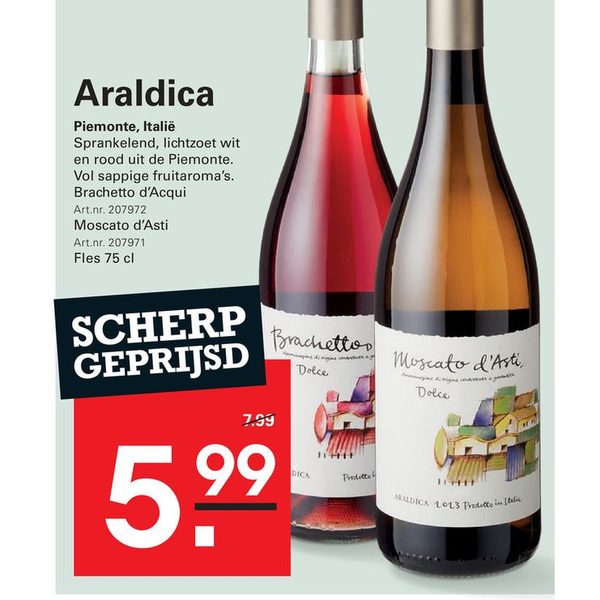 Araldica Brachetto en Moscato d'Asti