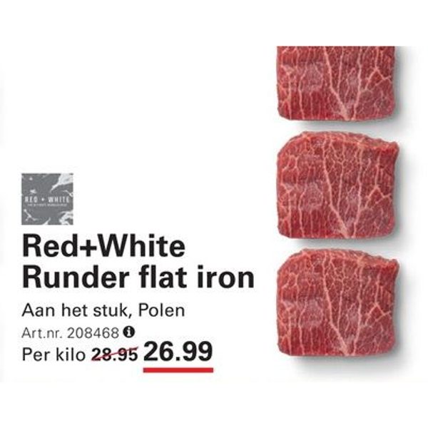 Red+White Runder flat iron