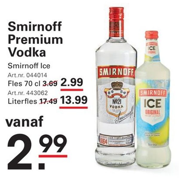 Smirnoff Premium Vodka / Ice