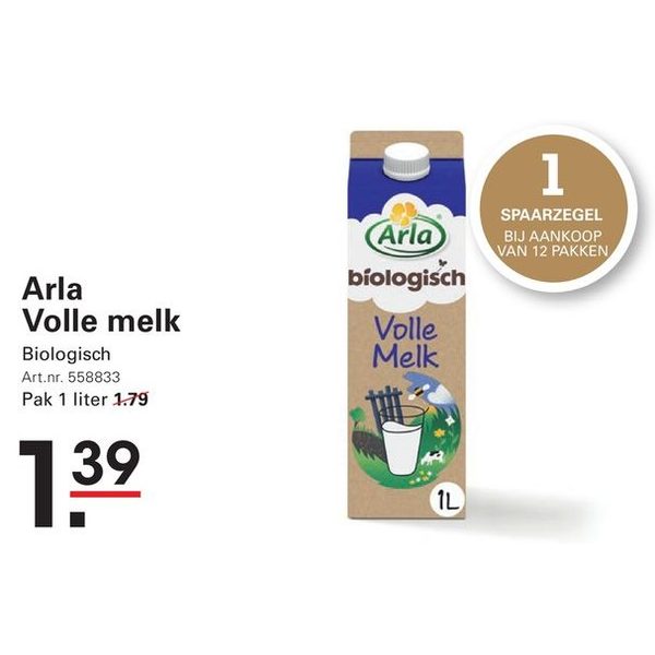 Volle melk biologisch