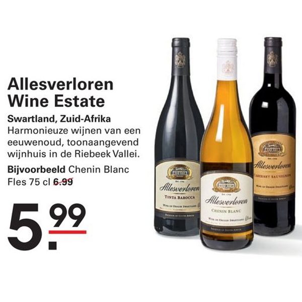 Allesverloren Wine Estate wijn