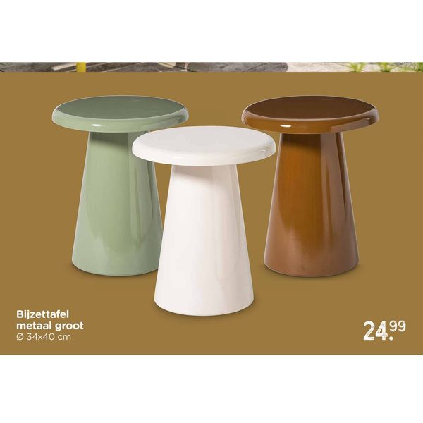 Bijzettafel metaal groot