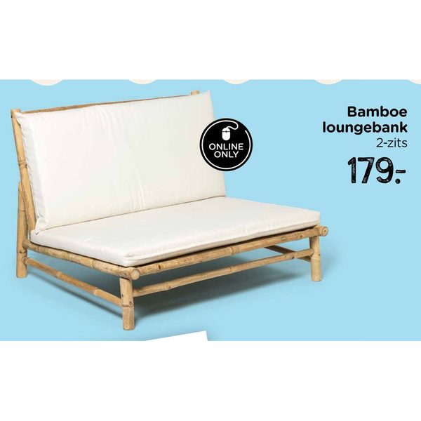 Bamboe loungebank 2-zits