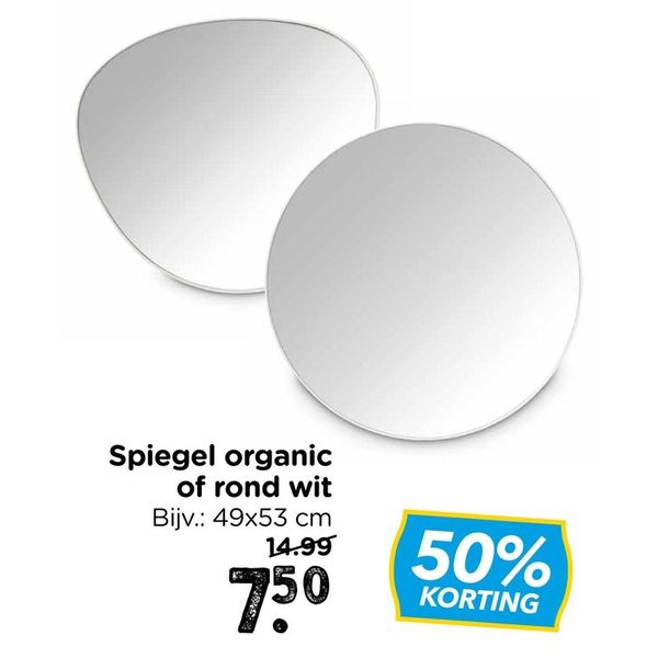 Spiegel organic of rond wit