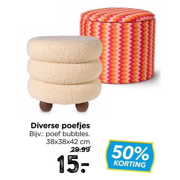 Diverse poefjes (o.a. poef bubbles)