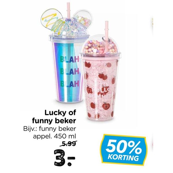 Lucky of funny beker