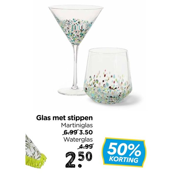 Glas met stippen Martiniglas