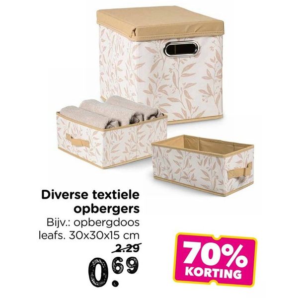 Diverse textiele opbergers