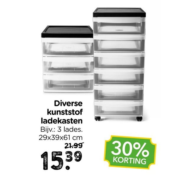 Diverse kunststof ladekasten