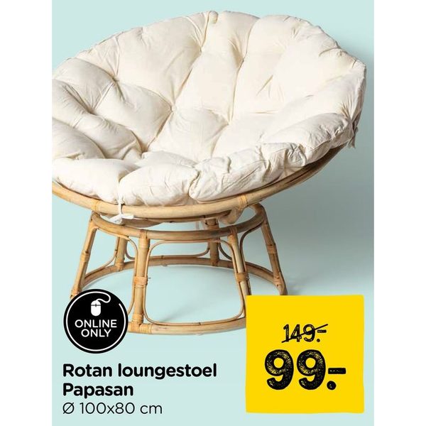 Rotan loungestoel Papasan