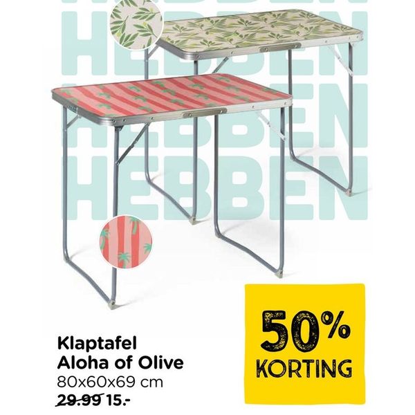 Klaptafel Aloha of Olive