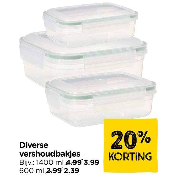 Diverse vershoudbakjes