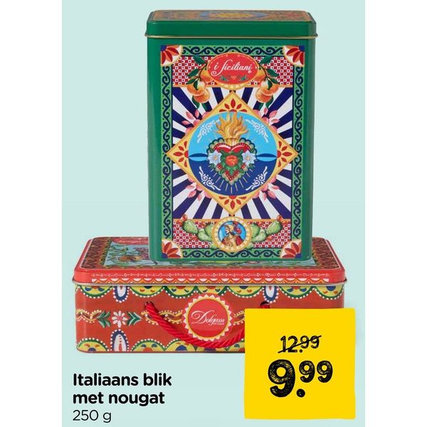 Italiaans blik met nougat