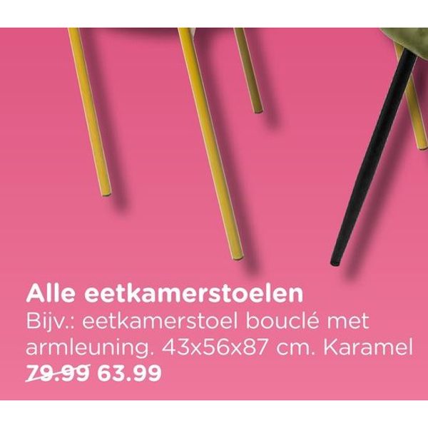 eetkamerstoel bouclé met armleuning