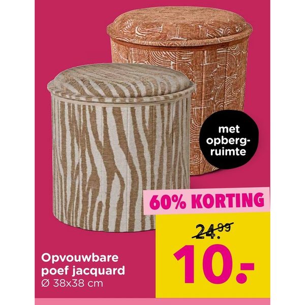 Opvouwbare poef jacquard