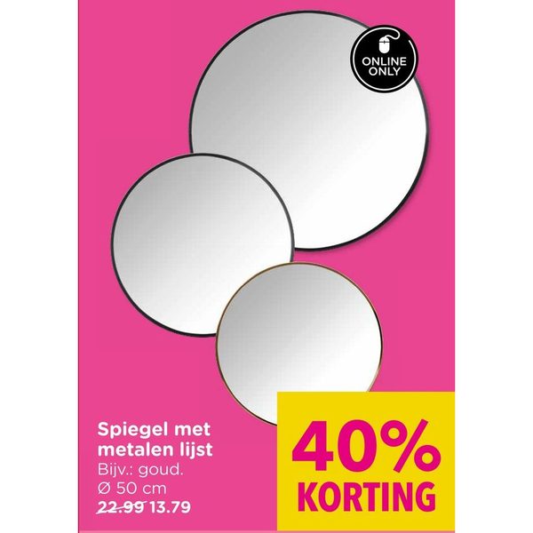 Spiegel met metalen lijst